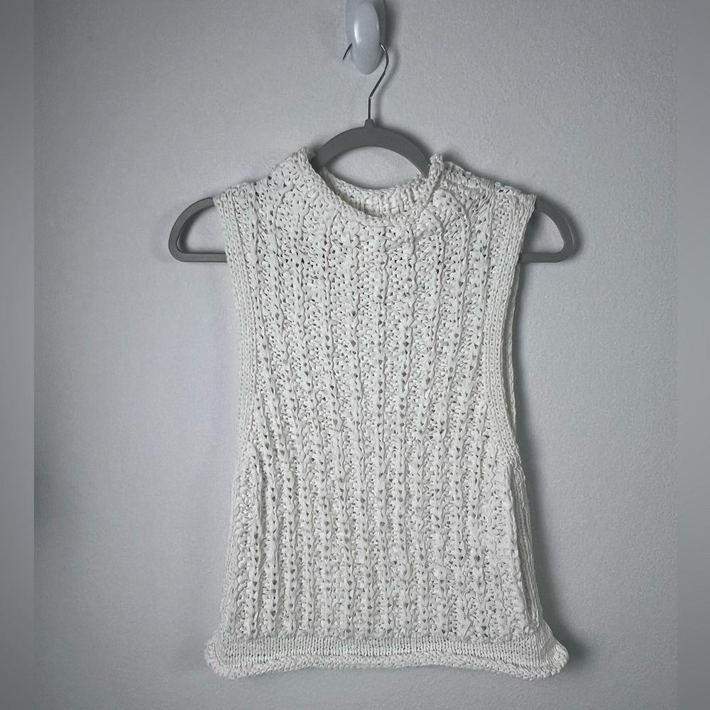 Moth White Ribbon Sleeveless Top